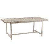 DINNER TABLE MIKONOS WHITE WASHED WOOD TOP 200       - DINING TABLES